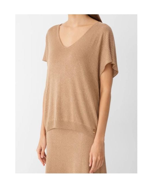 Herno Natural V-Neck Knit T-Shirt