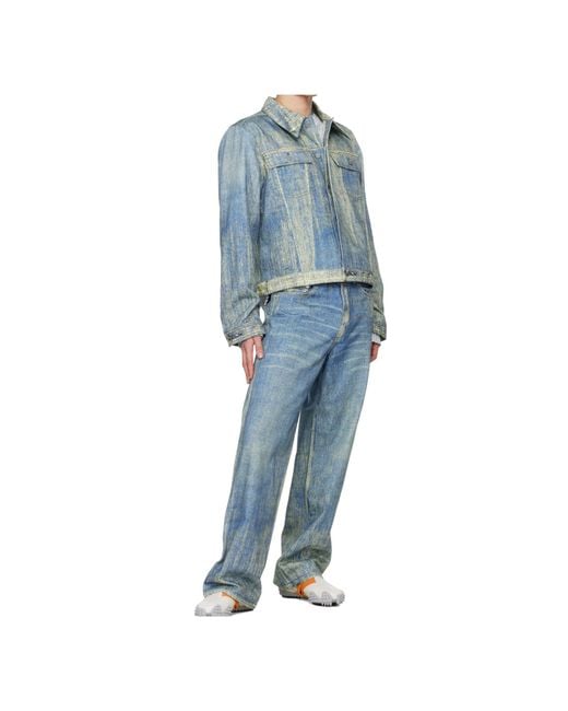 CAMPERLAB Blue Printed Denim Jacket for men