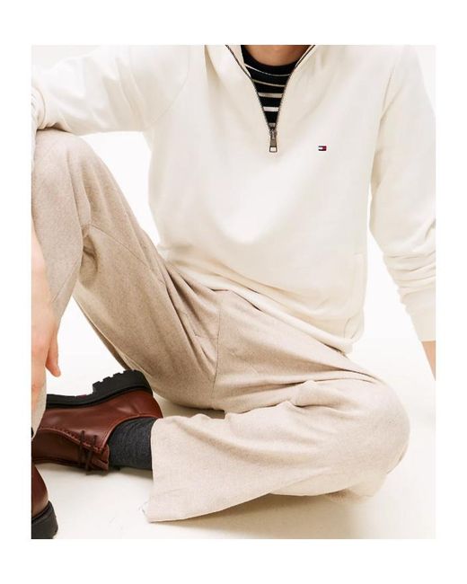 Tommy Hilfiger White Zip-Fastening Sweatshirt for men