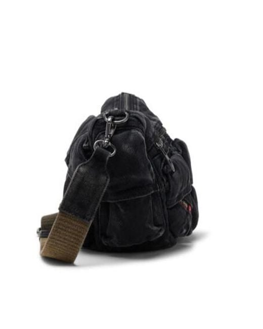 DIESEL Black Multi-Pkts Multipocket Denim Shoulder Bag for men