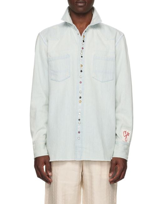 Golden Goose Deluxe Brand Gray Long-Sleeved Buttoned Shirt for men