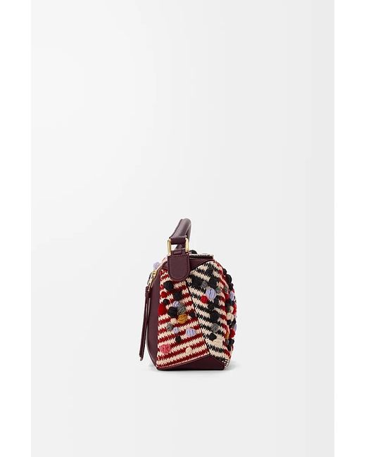 Loewe Pink Small Embroidered Fabric Puzzle Bag