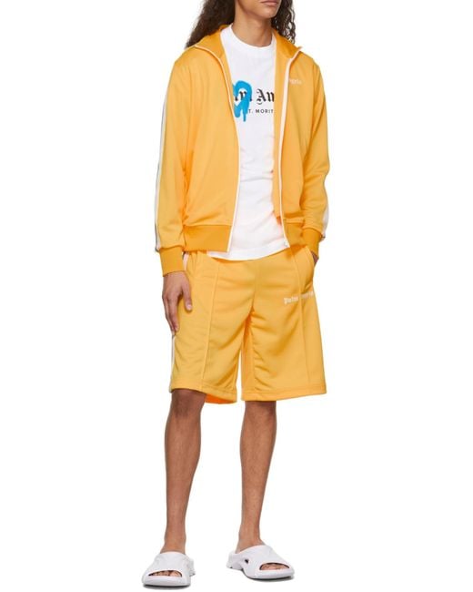 Palm Angels Yellow Stripe-Detail Zip-Up Track Jacket for men