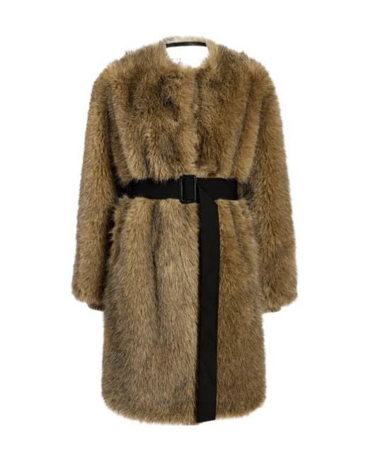 Proenza Schouler Green Faux Fur Belted Khai Coat