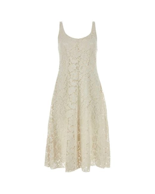 Prada White Laced Sleeveless Dress