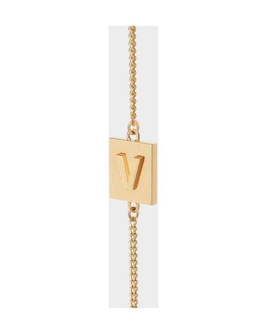 Céline Metallic Alphabet V Bracelet
