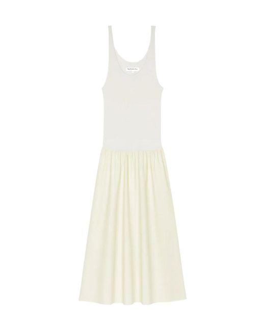 Frankie Shop White Iliya Drop-Waist Sleeveless Maxi Dress