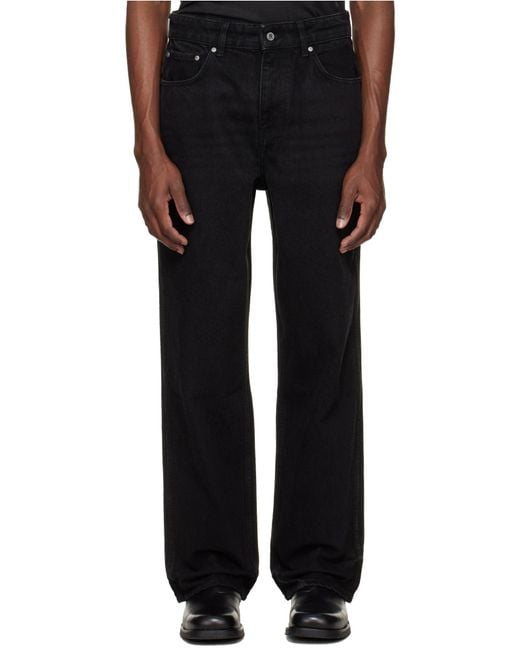Represent Black Belt Loop Denim Trousers for men