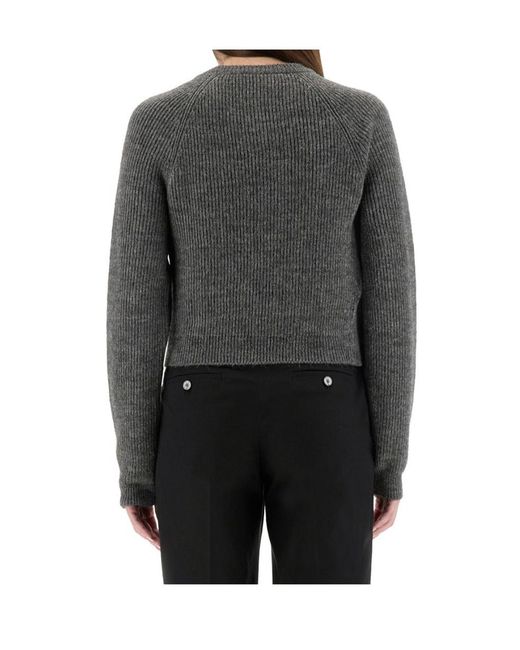 Moschino Gray Long-Sleeved Crewneck Jumper