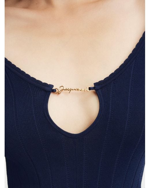 Jacquemus Blue Pralu Ribbed Top