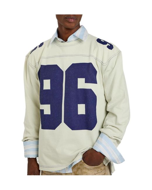 Acne Blue Casual Printed T-Shirt for men