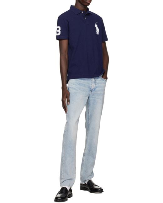 Polo Ralph Lauren Blue Big Pony Slim Fit Polo Shirt for men