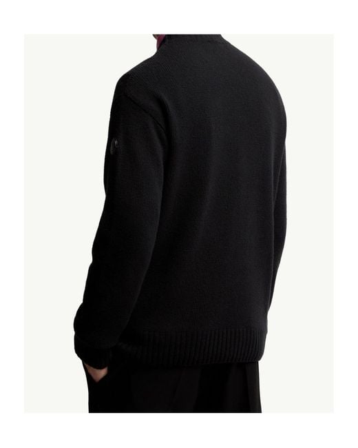 Moncler Black Wool Cashmere Blend Sweater for men