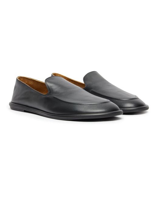 The Row Black Flat Loafers