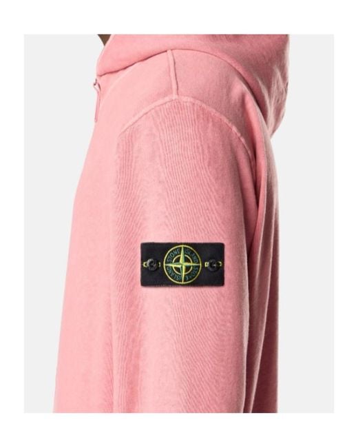 Stone Island Pink 6100032 Malfilé Fleece 'Old' Effect for men