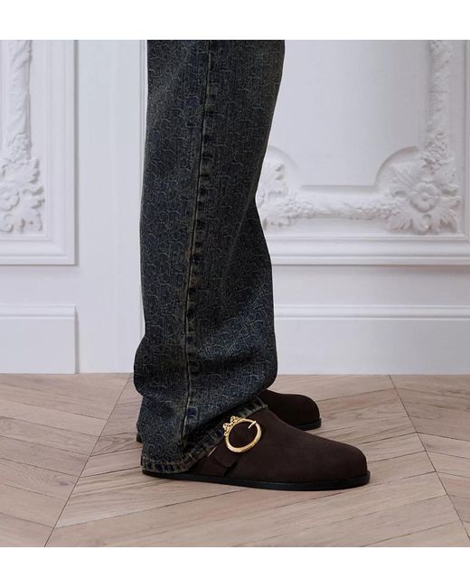Dior Brown Médaillon Buckle Mule