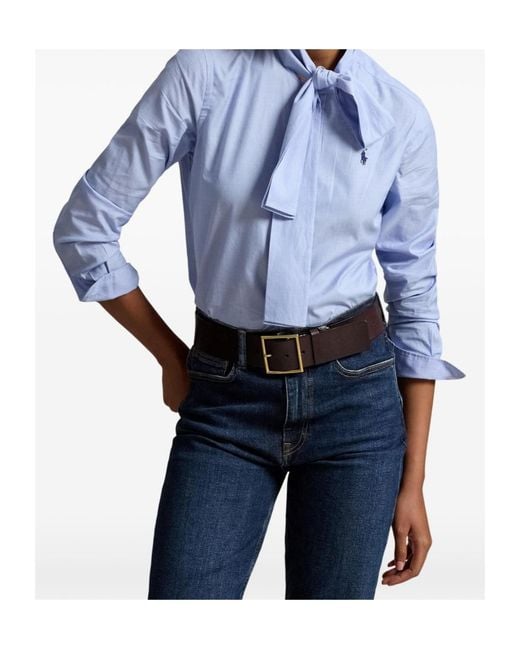 Polo Ralph Lauren Blue Logo-Embroidered Buttoned Shirt