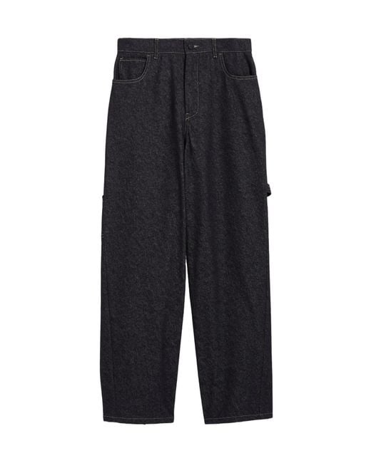 Max Mara Black Logo Patch Wide-Leg Jeans
