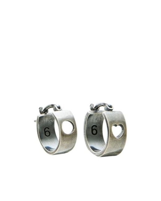 MM6 by Maison Margiela White Metal Ring Earrings