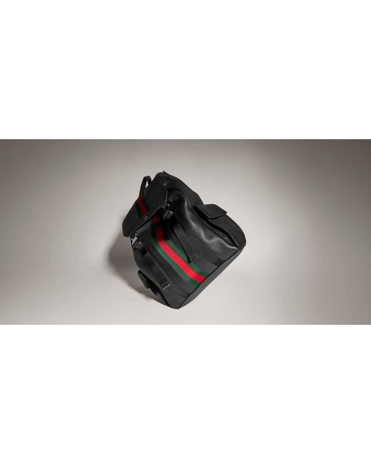 Gucci Black Web Trademark Medium Backpack for men