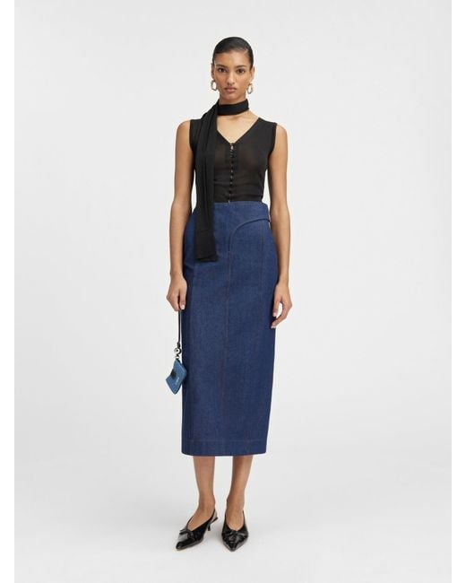 Jacquemus Blue La Jupe De-Nimes Obra Denim Midi Skirt