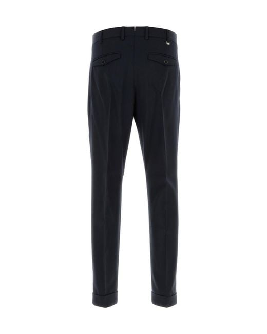 Pt Pantaloni Black Casual Trousers With Belt Loops for men