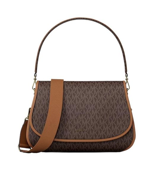 MICHAEL Michael Kors Brown Holmes Medium Signature Logo Convertible Messenger Bag