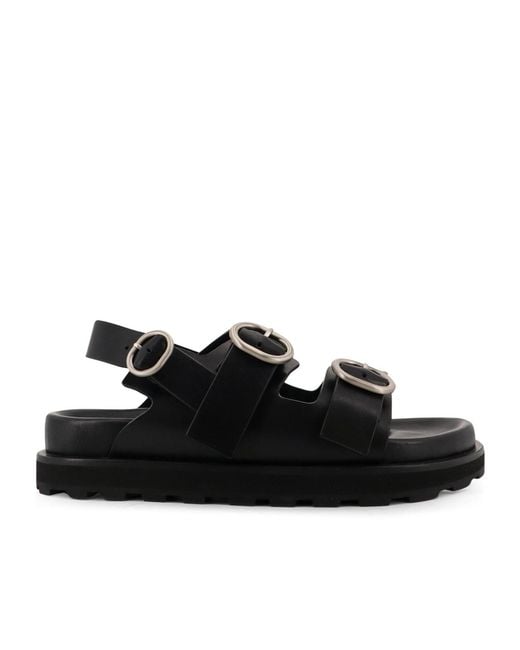 Jil Sander Black Buckled Ankle-Strap Sandals for men