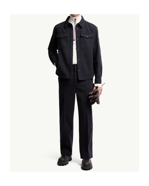 Moncler Blue Embossed Logo Sweatpants for men