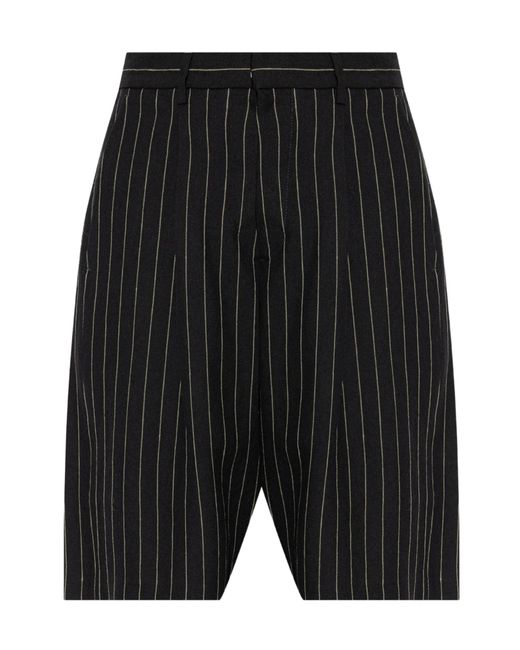 R13 Black Pinstripe Bermuda Shorts