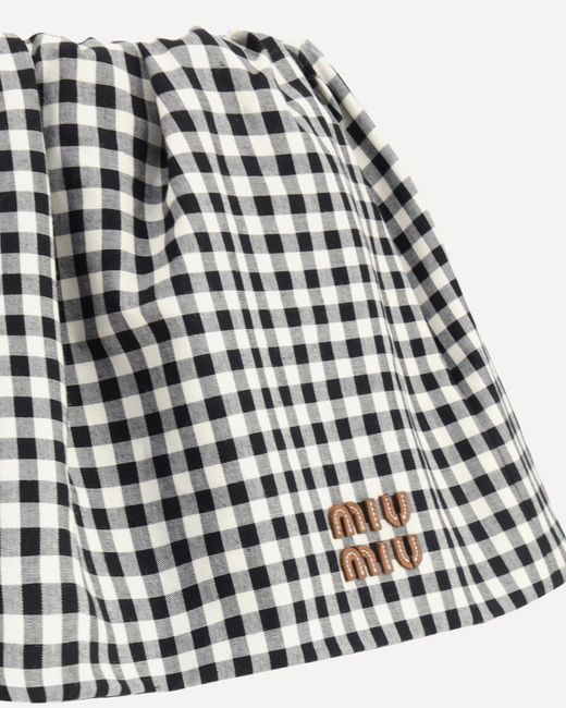 Miu Miu Black Checked Mini Skirt