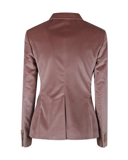 Tagliatore Brown Single Breasted Velvet Jacket