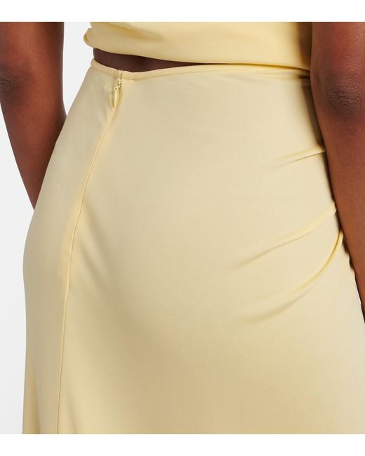 Christopher Esber Metallic Bezel Quartz Gathered Jersey Maxi Skirt