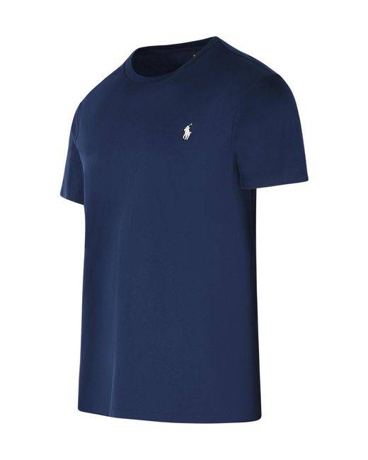 Ralph Lauren Blue Polo Logo Crew-Neck T-Shirt for men