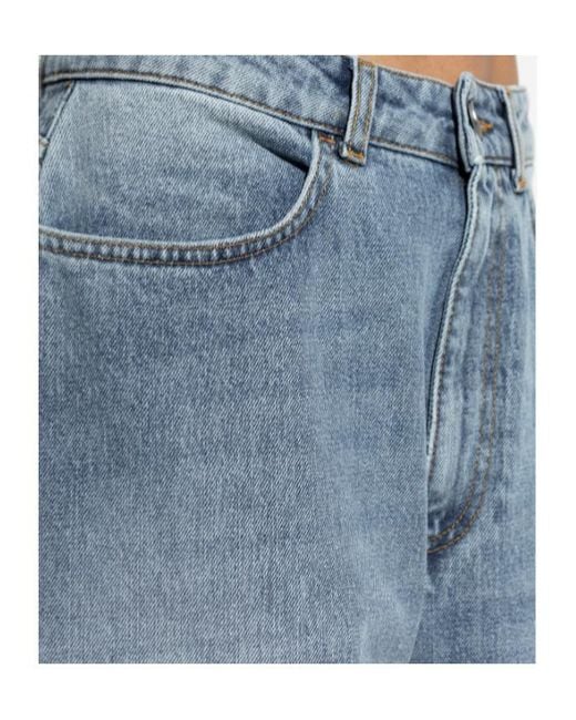 Rohe Blue Button Detailed Straight Leg Jeans