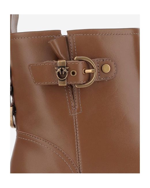 Pinko Brown Mia 21 Ankle Boots