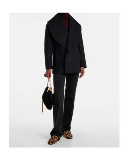 Yves Salomon Black Shearling-Lined Calf Hair Slip-On Shoes