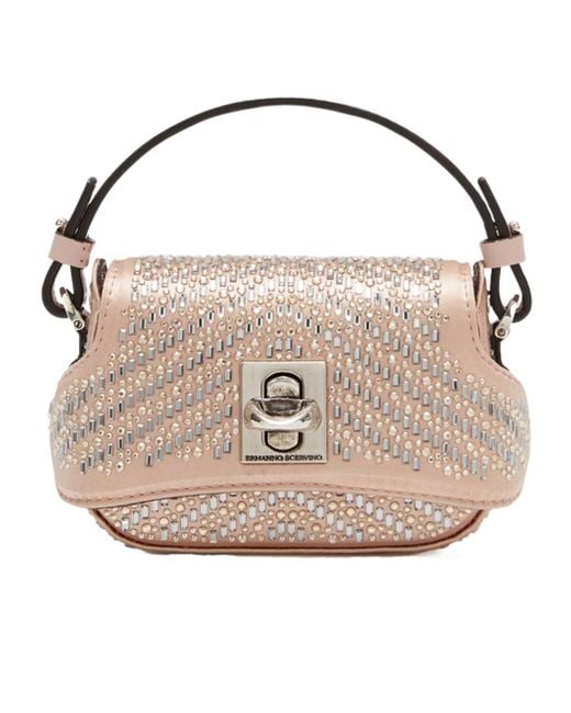 Ermanno Scervino Pink Embellished Mini Shoulder Bag