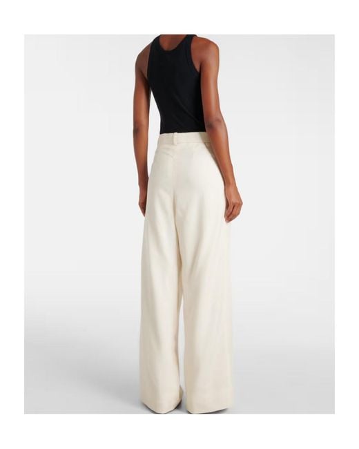 Wardrobe NYC White Low-Rise Wide-Leg Casual Pants