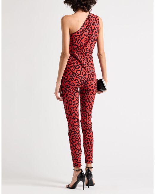 Dolce & Gabbana Red Leopard-Print Jumpsuit