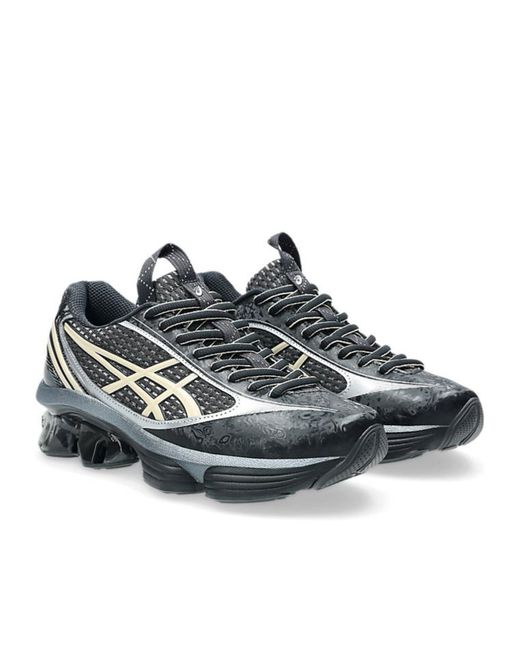 Asics Black Gel Kinetic Fluent Sneakers With Textured Upper And Sculpted Design