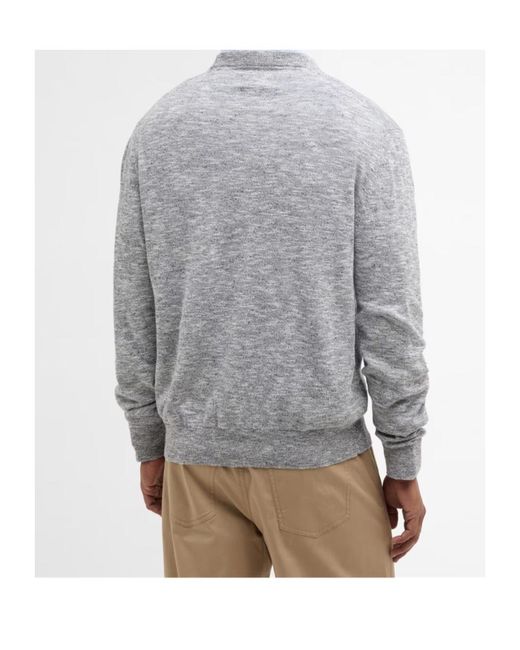 Barbour Gray Flaxby Crew Neck for men