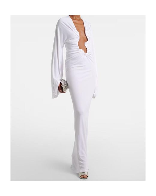 Christopher Esber White Salacia Ruched Maxi Dress