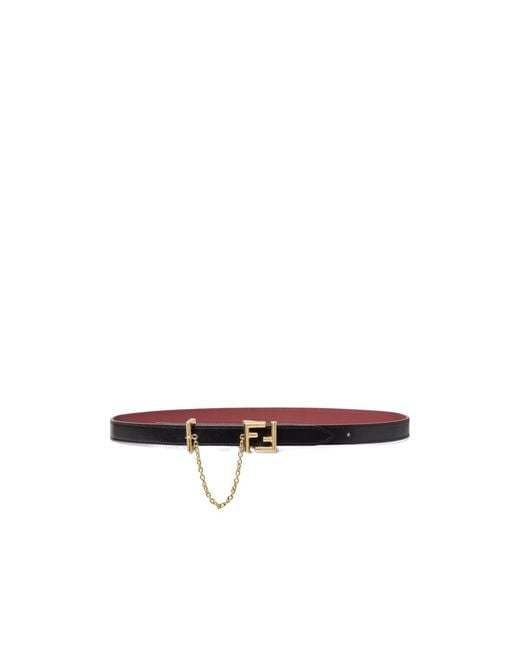 Fendi White Ff Buckle Chain Detailed Belt