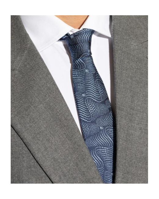 Etro Blue Polka Dot Printed Pointed Tip Tie for men