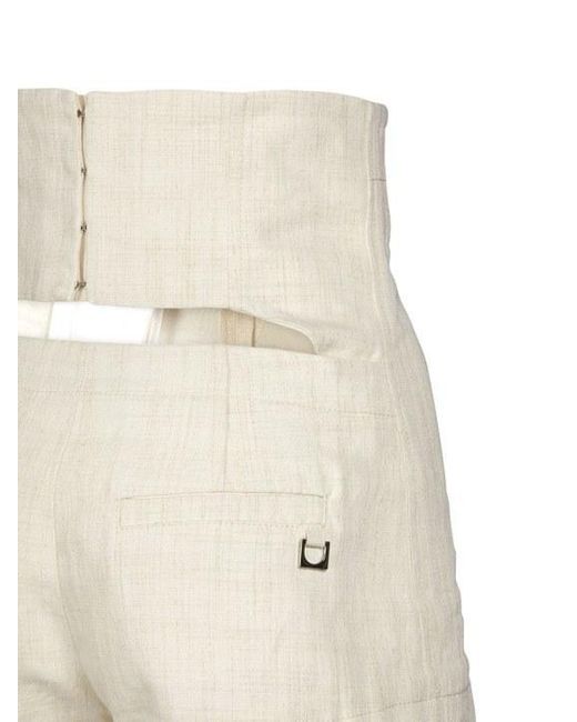 Jacquemus Natural Le Short Areia Linen Blend Mini Shorts