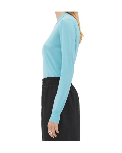 Bottega Veneta Blue Crew Neck Wool Jumper