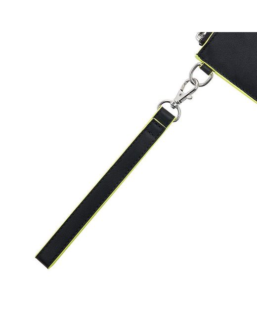 MSGM Black Embossed-Logo Clutch Bag for men