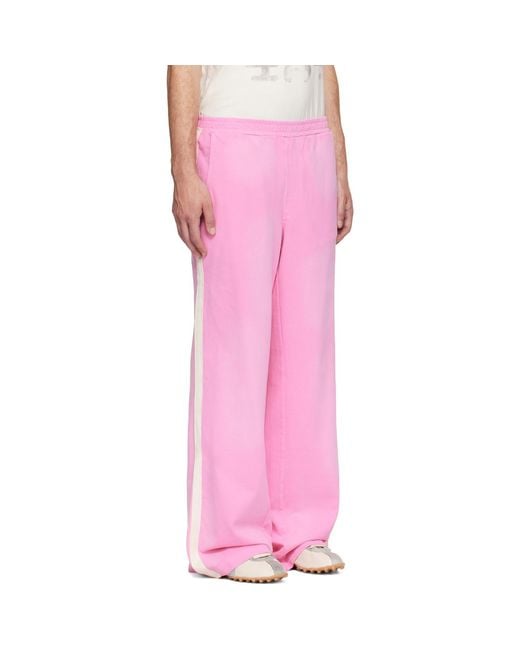 424 Pink Striped Sweatpants for men