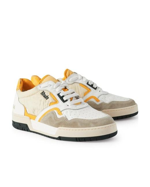 Rhude White Racing Low-Top Sneakers for men